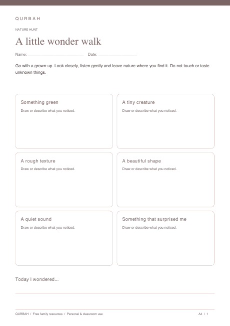 A little wonder walk printable preview