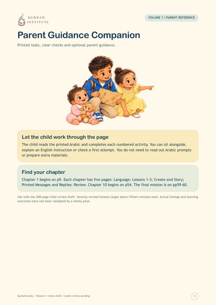 A sample page from the parent companion guide