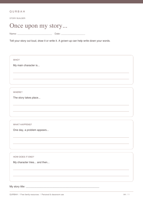 Once upon my story… printable preview