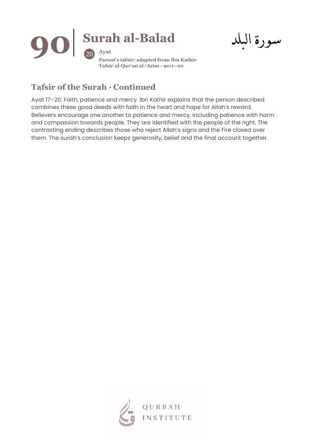 Surah al-Balad, page 2: parent tafsir