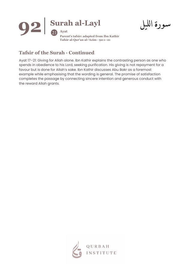 Surah al-Layl, page 2: parent tafsir