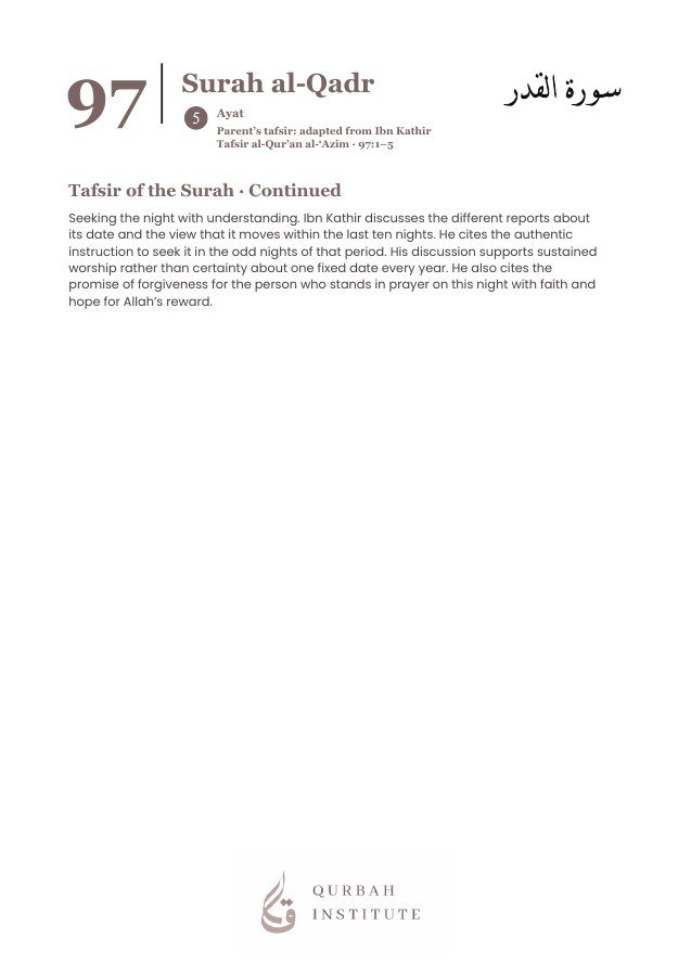 Surah al-Qadr, page 2: parent tafsir